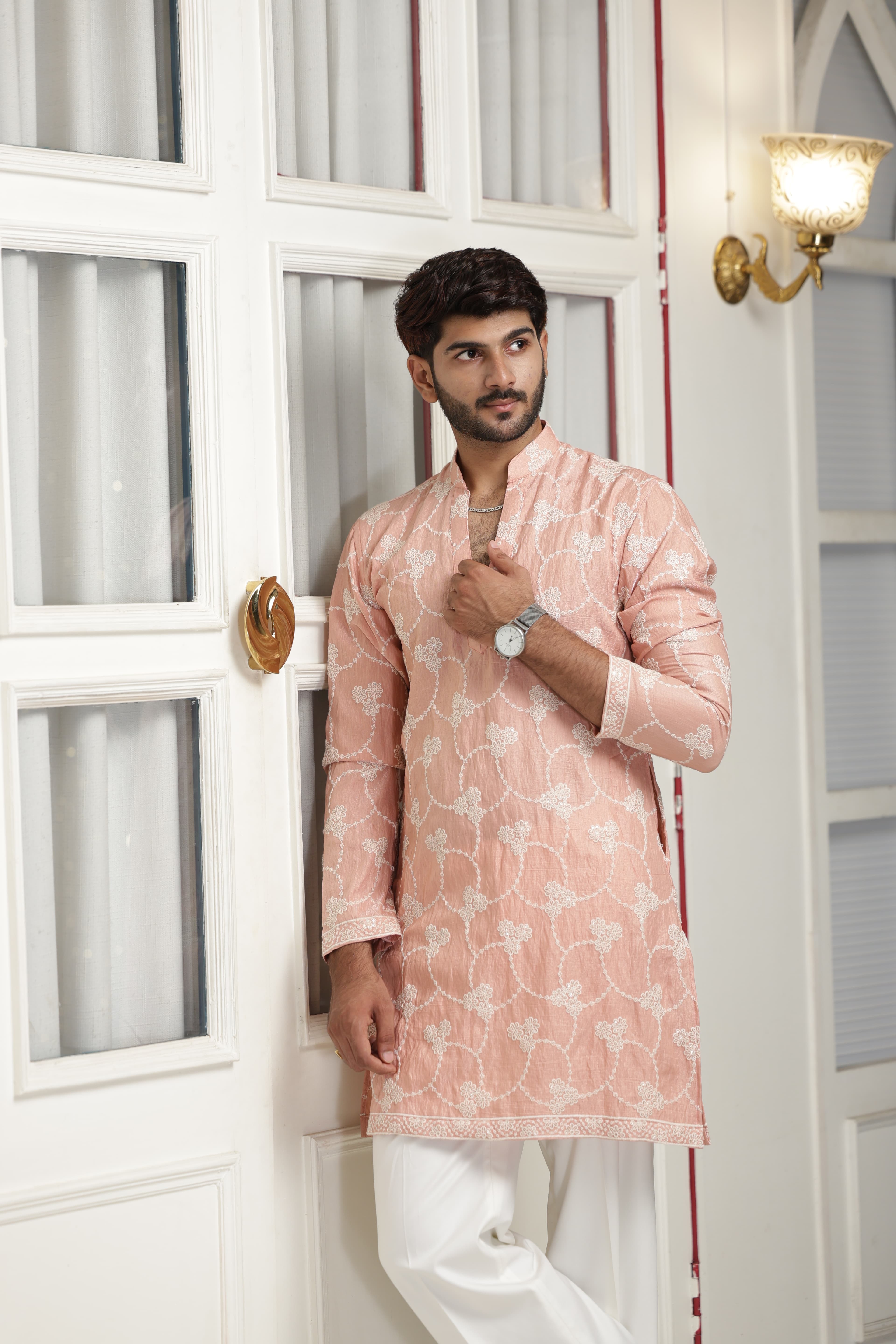 Blush Rose Embroidered Kurta