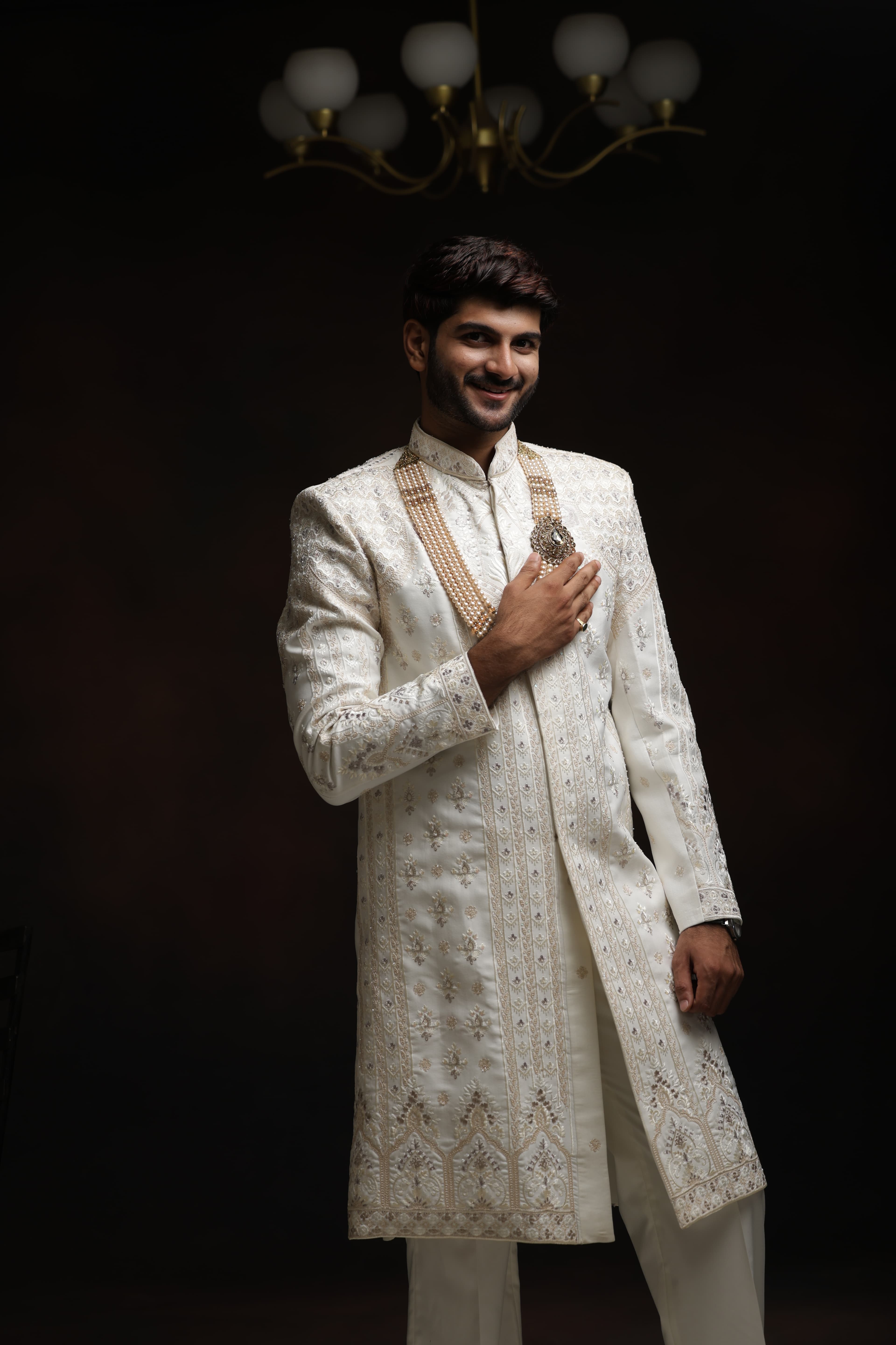 Ivory Regal Embroidered Sherwani